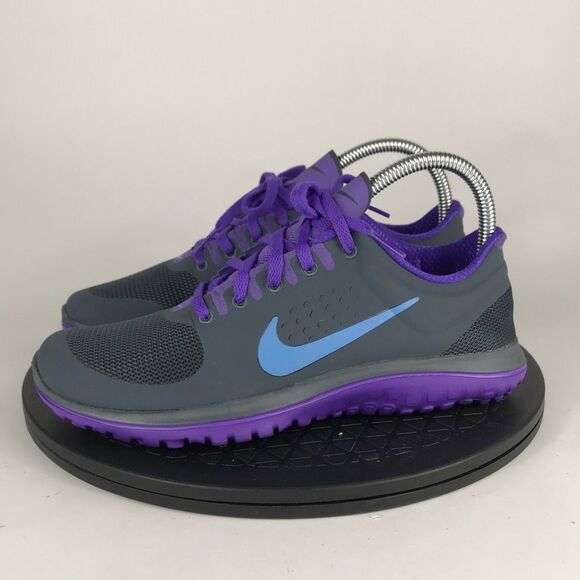 Nike FS Lite Run Gray/Purple Athletic Running Shoes 616684-008 Women’s Size 7 - Picture 8 of 11